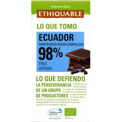 Chocolate negro 98% de cacao ecológico