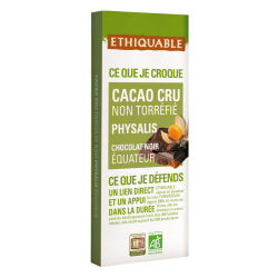 Chocolate 70% cacao crudo y Physalis Ecológico