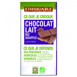 Chocolate leche arroz inflado Ecológico 100g