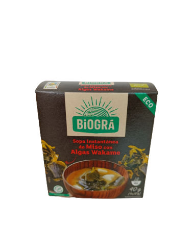 Sopa miso con algas wakame...