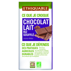 Chocolate leche arroz inflado Ecológico 100g