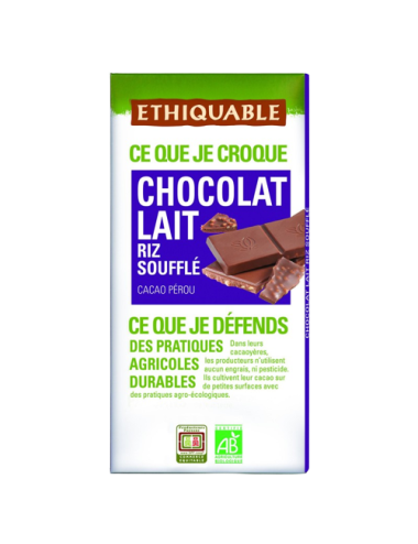 milk chocolate with puffed...
