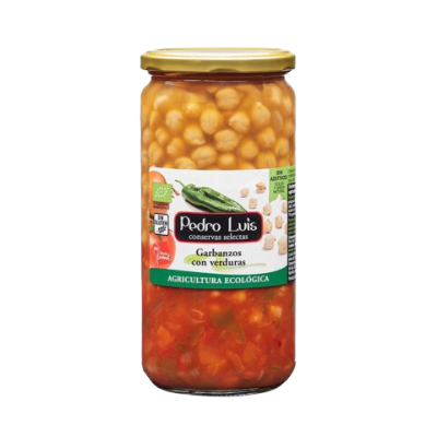 Garbanzos cocidos con verduras 720ml ecologicos