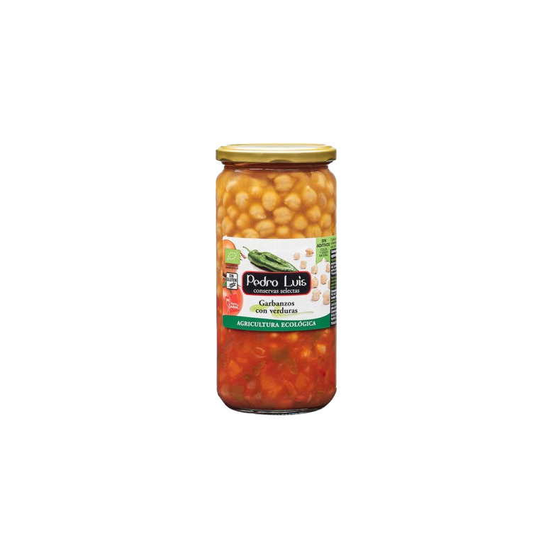 Garbanzos cocidos con verduras 720ml ecologicos
