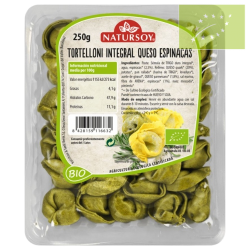 Tortelloni integrales con queso y espinacas ecológicos