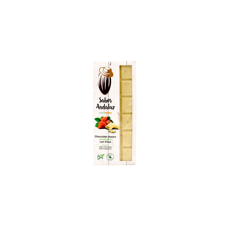Chocolate blanco fresas 100g Ecológico