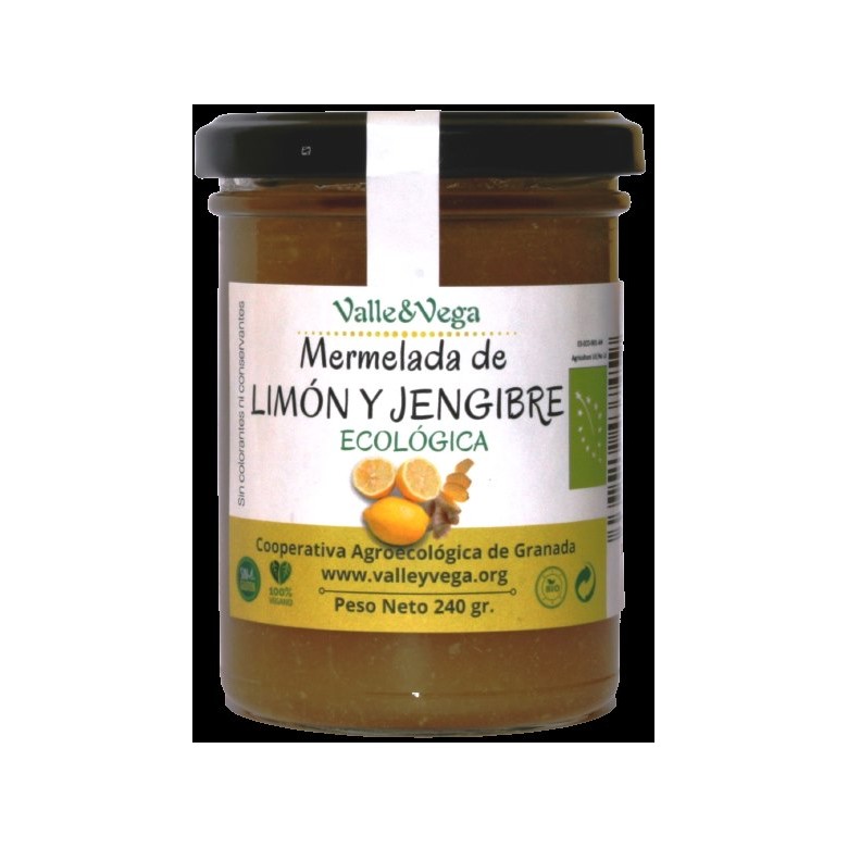 Mermelada de Limón y jengibre ecológica Valle y Vega
