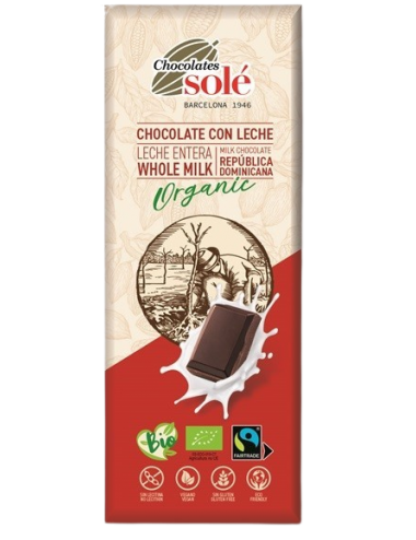 Organic milk chocolate bar 25g