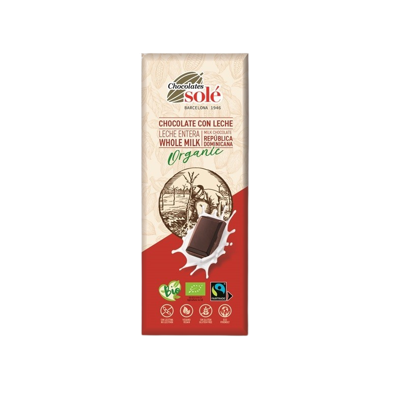 Milk chocolate bar 25g organic