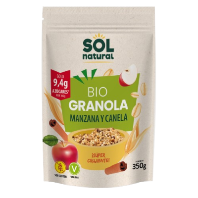 Oatmeal Crunchy Muesli with apple and cinnamon GLUTEN-FREE 350g Organic