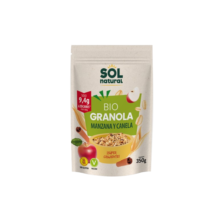Bio Granola Manzana y Canela SIN GLUTEN 350g Ecológico