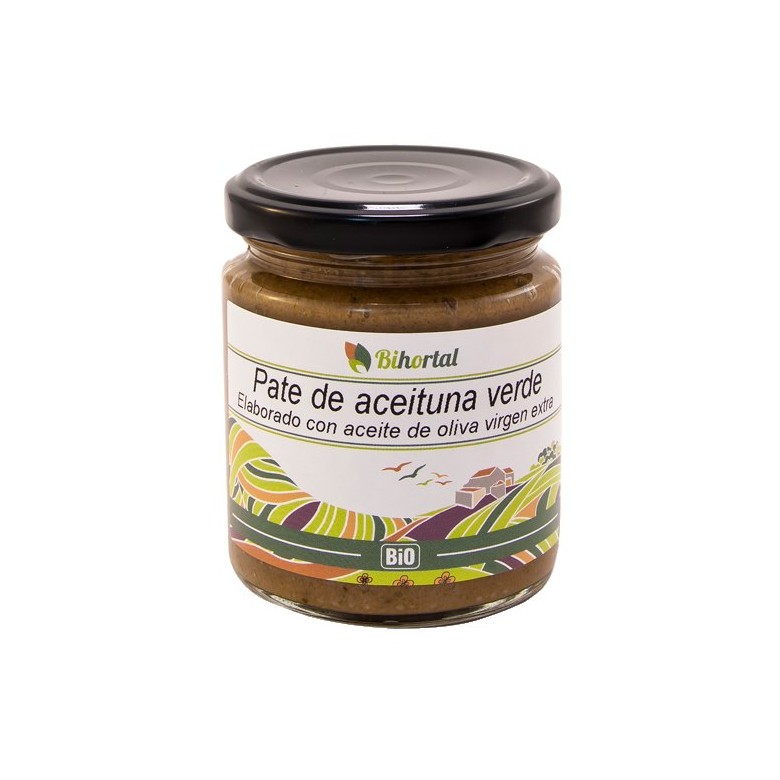 Paté de aceituna verde 220g Ecológico. 