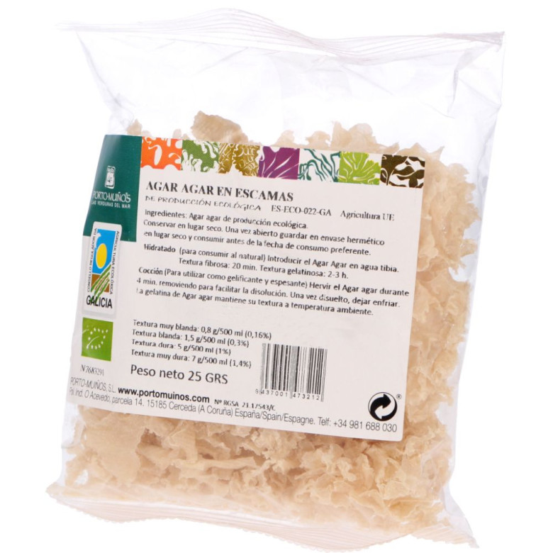 Ecologic Agr Agar flakes. 25gr Porto Muiños