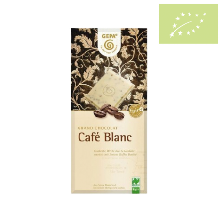 Chocolate blanco con trocitos de café 100g Ecológico