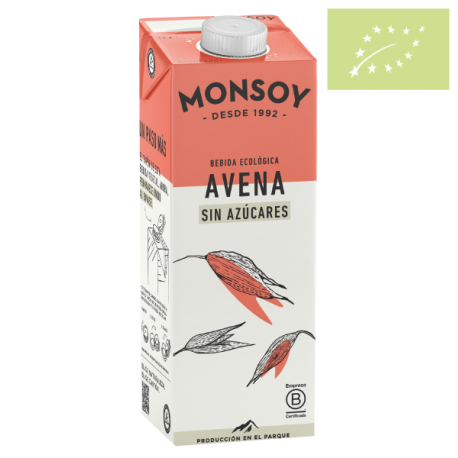 Bebida avena SIN AZÚCARES 1l Monsoy Ecológico