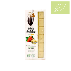Chocolate blanco con fresas 100g Ecológico